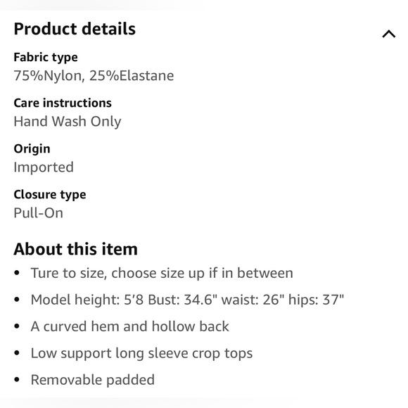 Aoxjox Long Sleeve Open Back Workout Crop Top - Picture 6 of 7